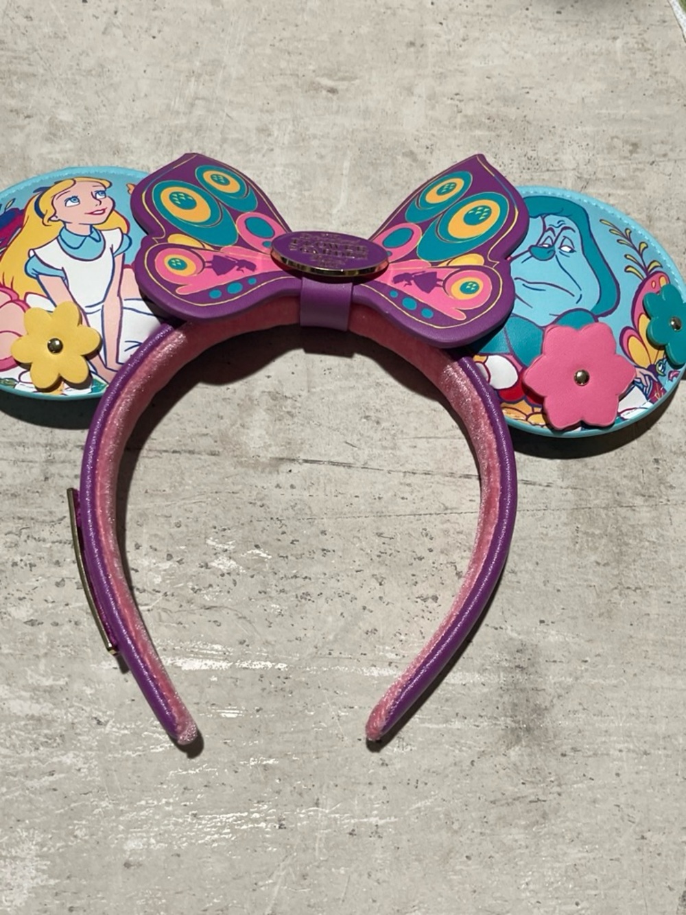 Loungefly Pink & Teal Alice in Wonderland Butterfly Ear Headband